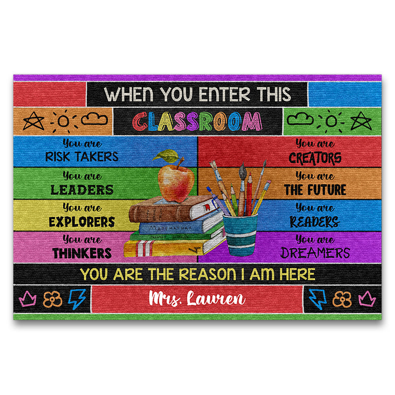 Personalized Teacher You Are The Reason Custom Doormat, Classroom Decor