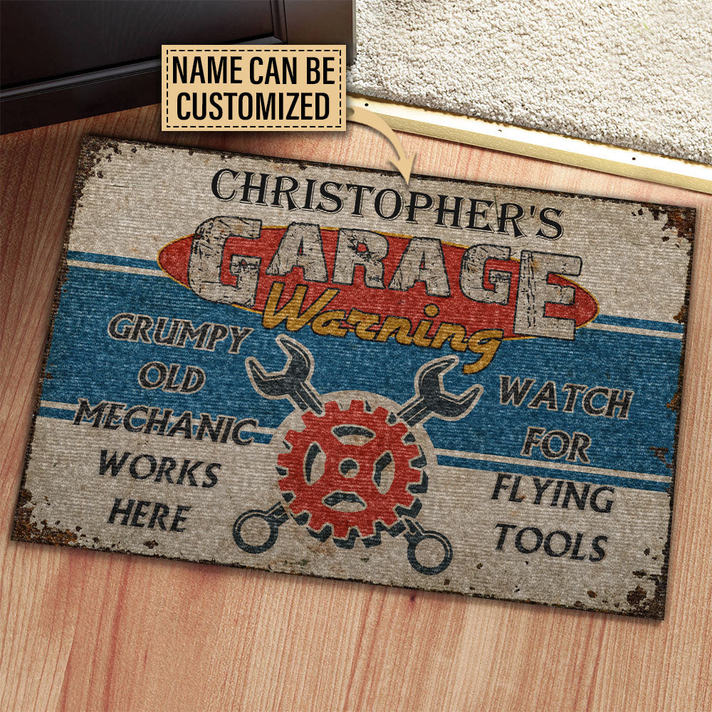 Personalized Doormat Garage Tools