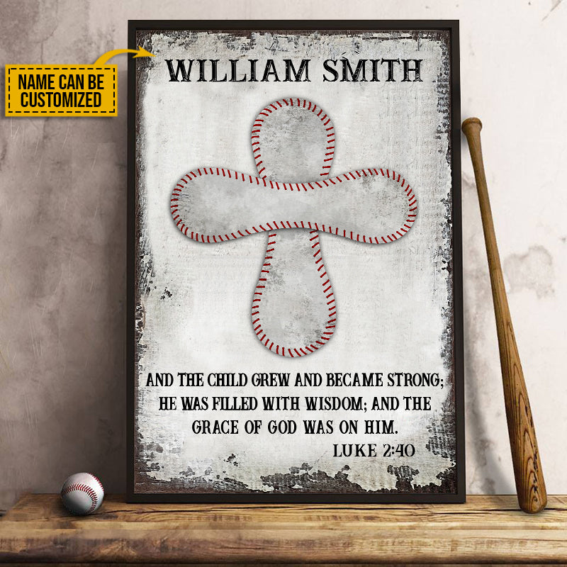 Personalized Baseball And The Child Grew Customized Poster