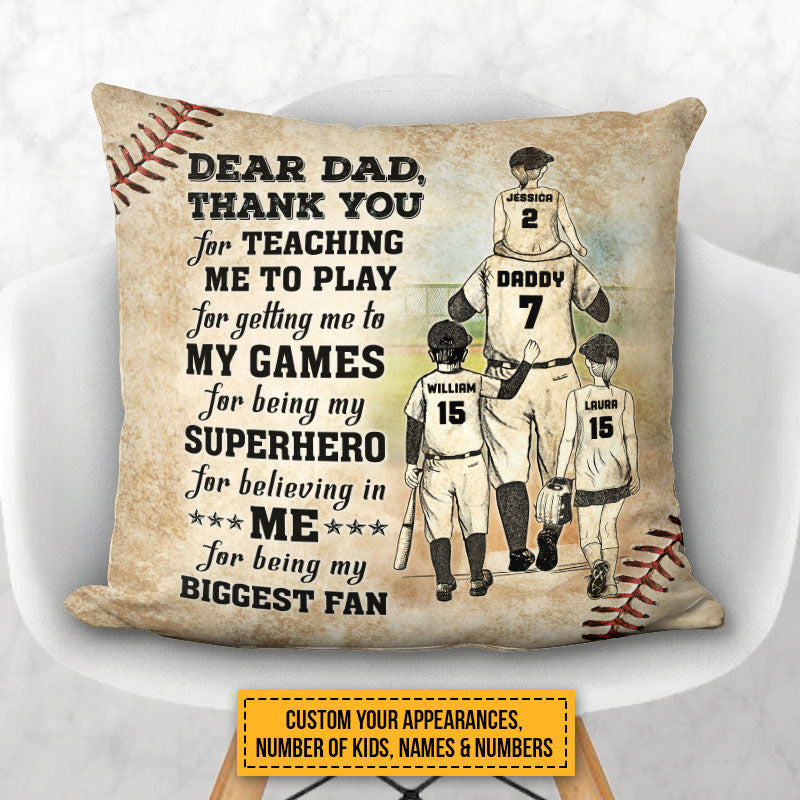 Personalized Baseball Dad And Child Thank You Custom Child Custom Pill Wander Prints