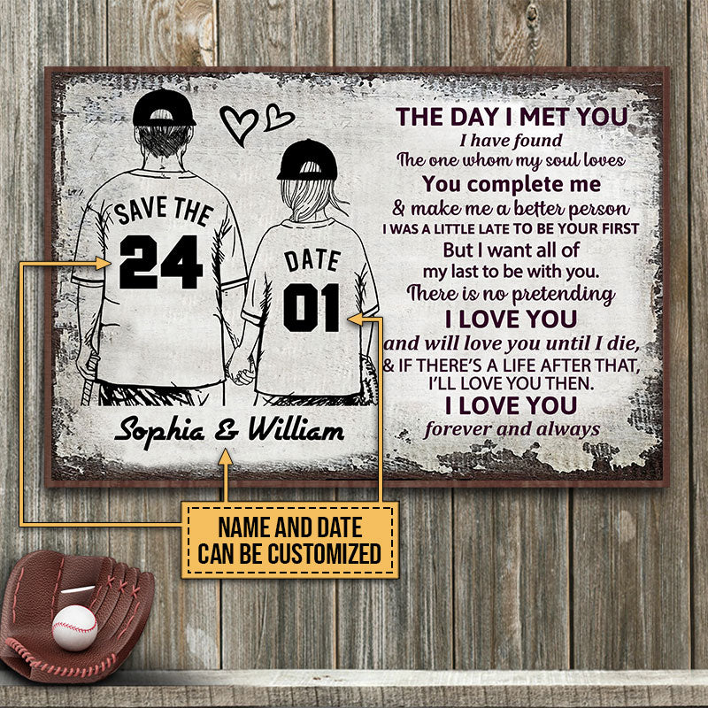 Personalized Baseball Save The Date Customized Poster
