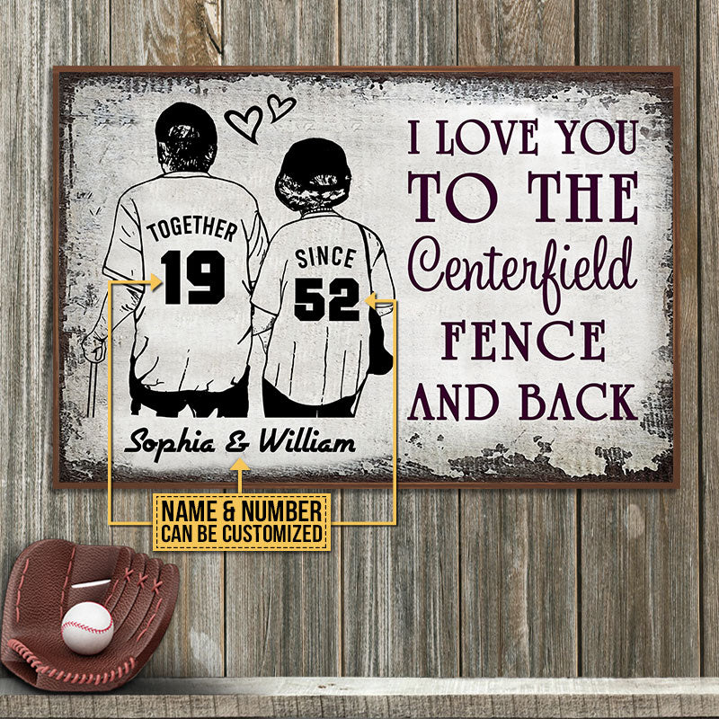 Personalized Baseball Together Centerfield Fence And Back Customized Poster