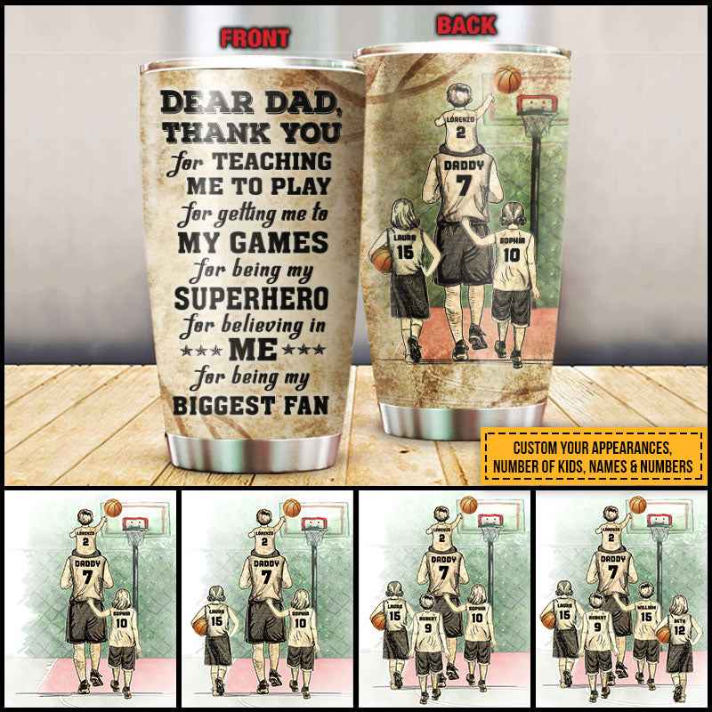 Personalized Basketball Dad And Child Thank You Custom Tumbler