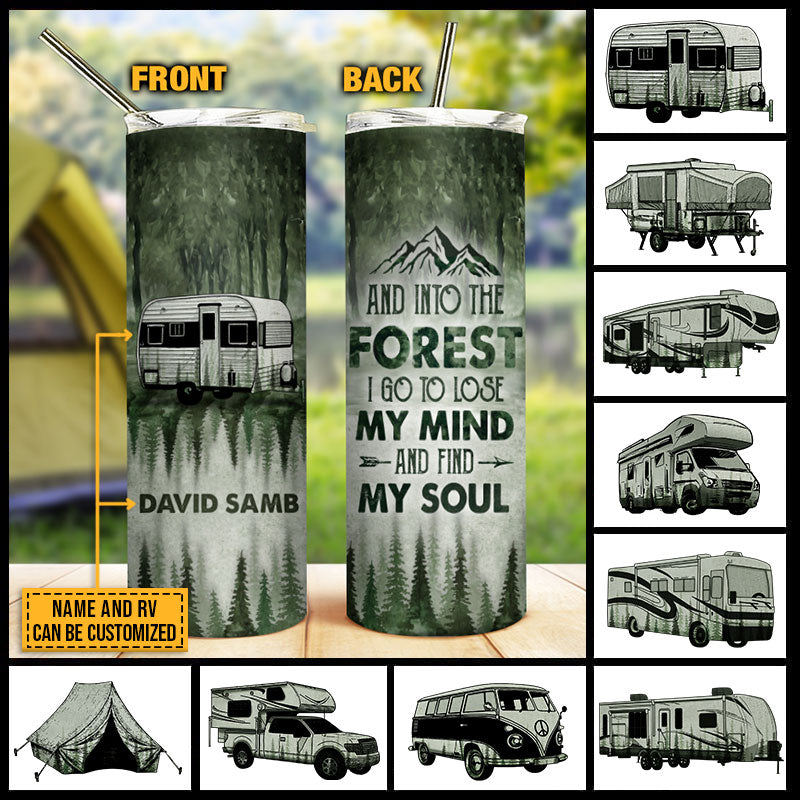 Personalized Camping Forest And Into The Forest Custom Skinny Tumbler