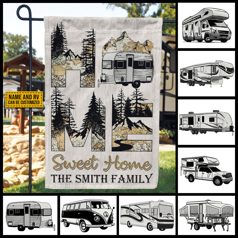 Personalized Camping Home Sweet Home Custom RV Customized Flag