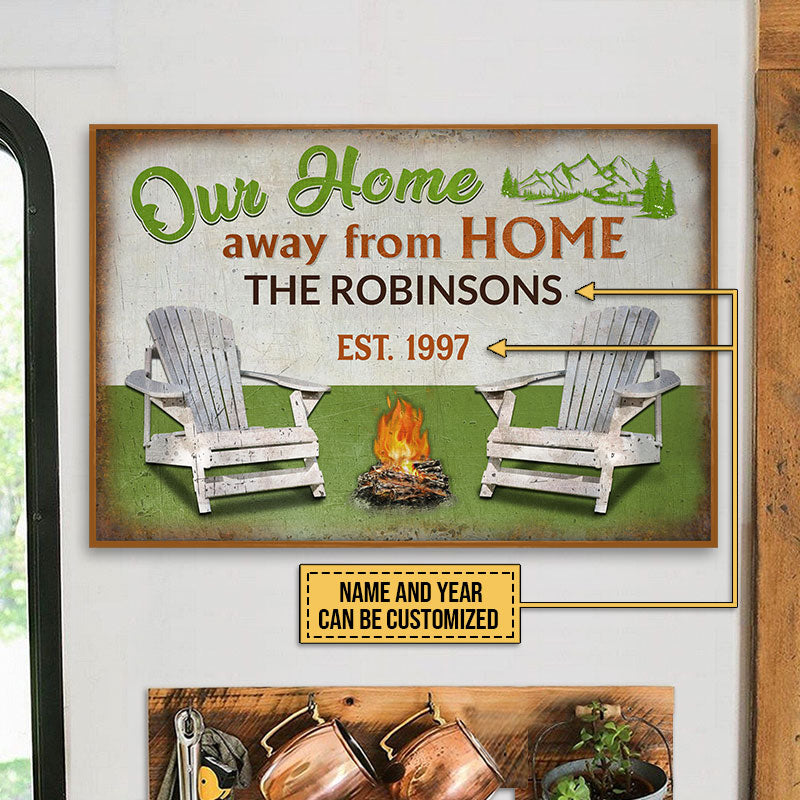 Personalized Camping Our Home Away Customized Poster