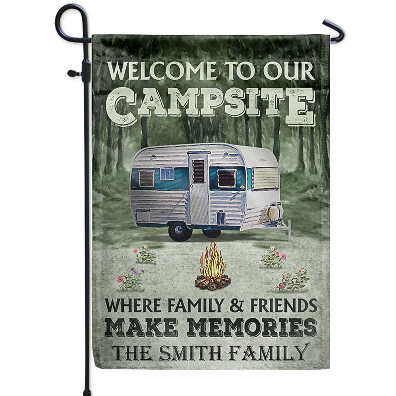Personalized Camping Welcome To Our Campsite Custom RV Customized Flag