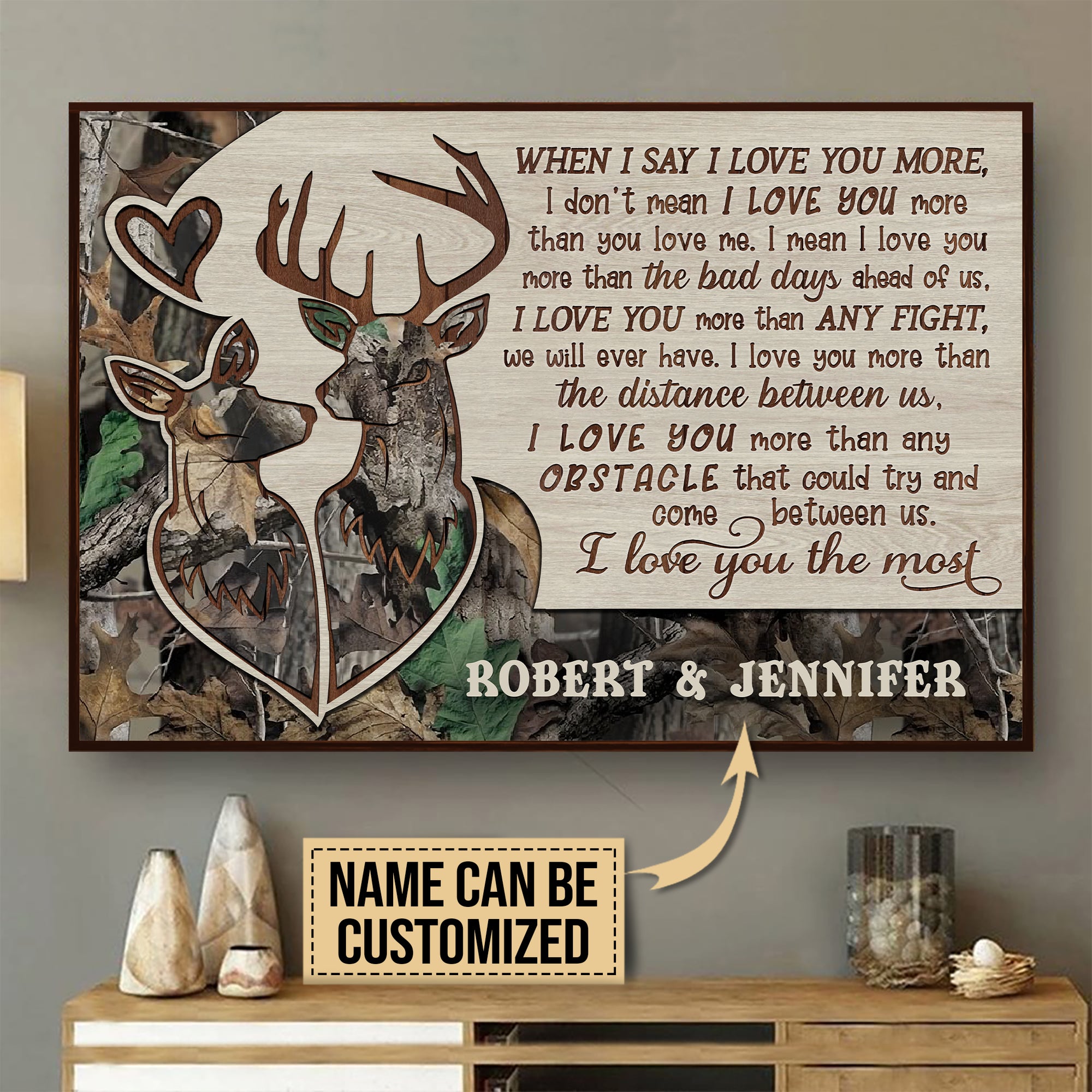 Personalized Deer Hunting I Love You The Most Poster