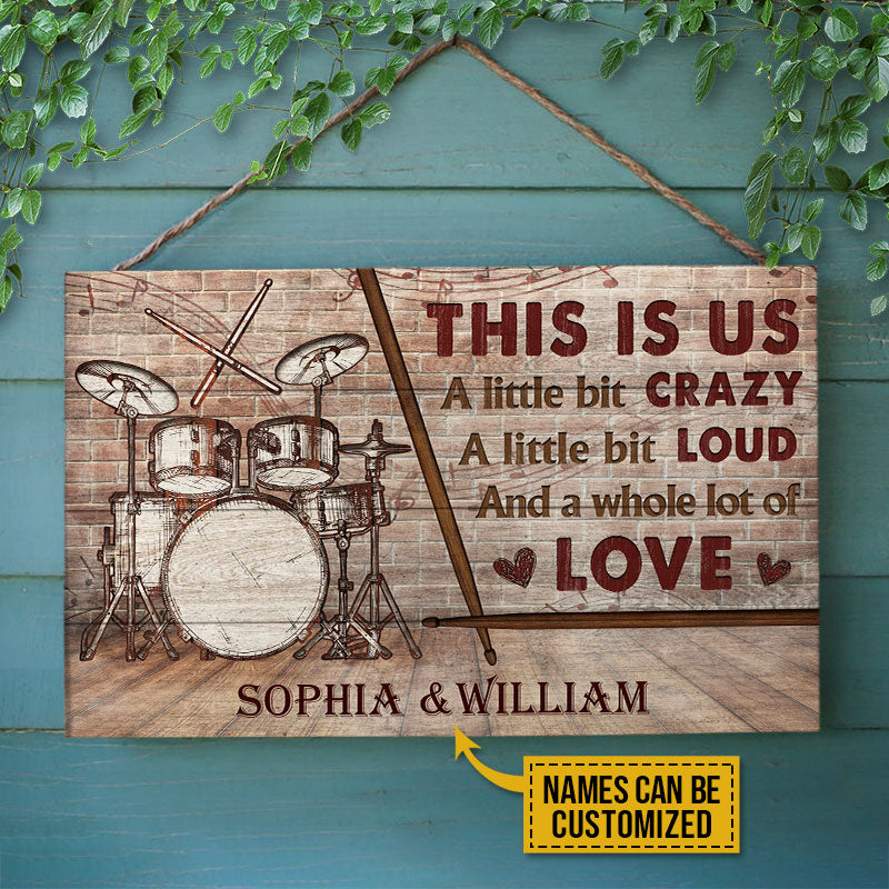 Personalized Drum This Is Us Love Customized Wood Rectangle Sign