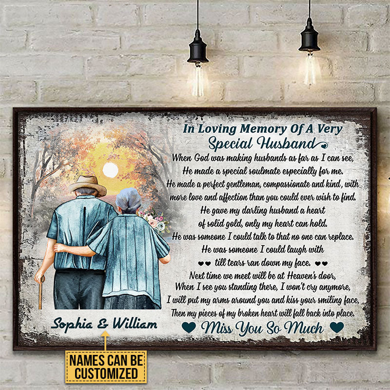 Personalized Family Old Couple In Loving Memory Custom Poster