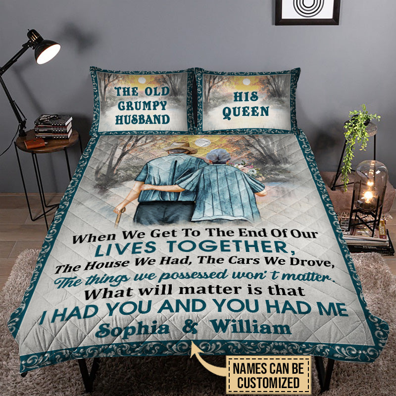 Personalized Family Old Couple When We Get Customized Quilt Bedding