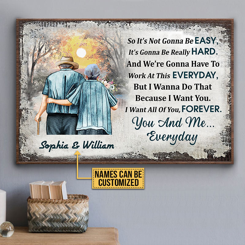 Personalized Family Old Couple You And Me Everyday Custom Poster