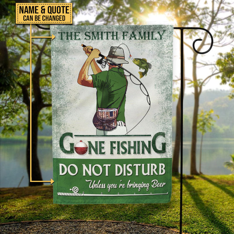 Personalized Fishing Gone Fishing Custom Flag - Wander Prints™
