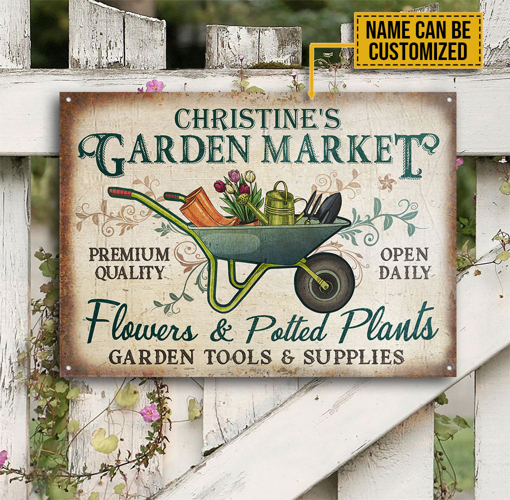 Personalized Garden Market Customized Classic Metal Signs