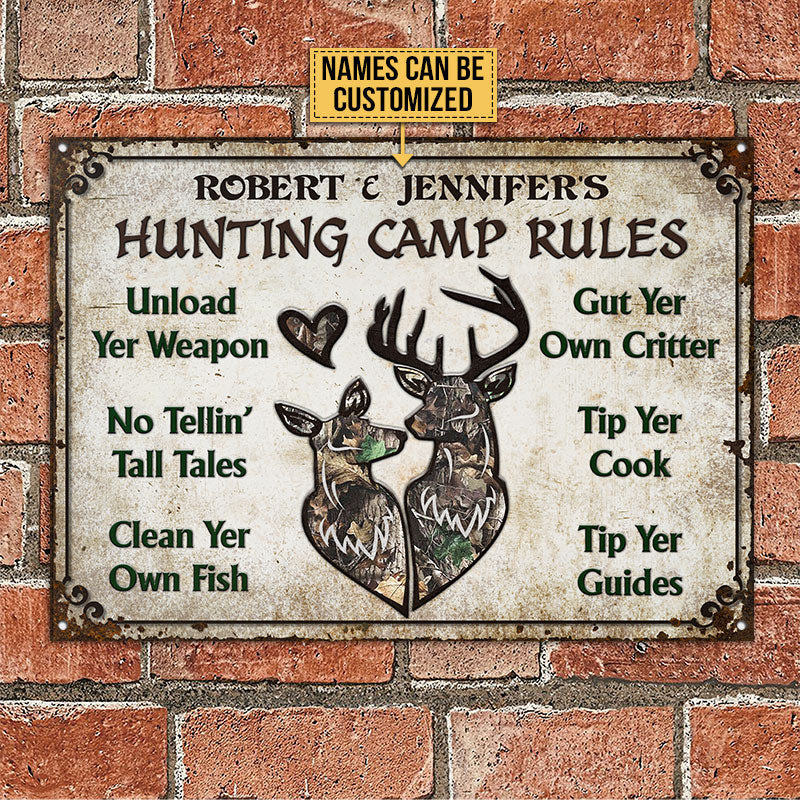 Personalized Hunting Rule Deer Camo Custom Classic Metal Signs - Wander  Prints™