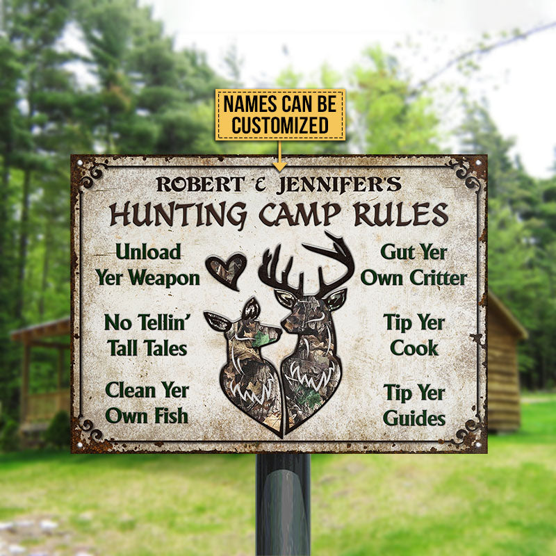 Personalized Fishing Metal Sign, Deer Hunting Sign, Custom Name