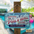 Personalized Pool Grilling Backyard At Your Own Risk Pink Blue Custom Wood Rectangle Sign