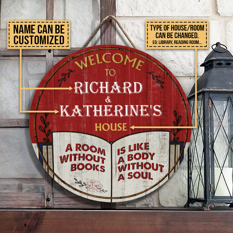 Personalized Reading A Room Customized Wood Circle Sign