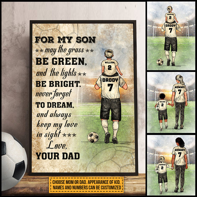 Personalized Soccer Parent And Child Never Forget To Dream Custom Poster