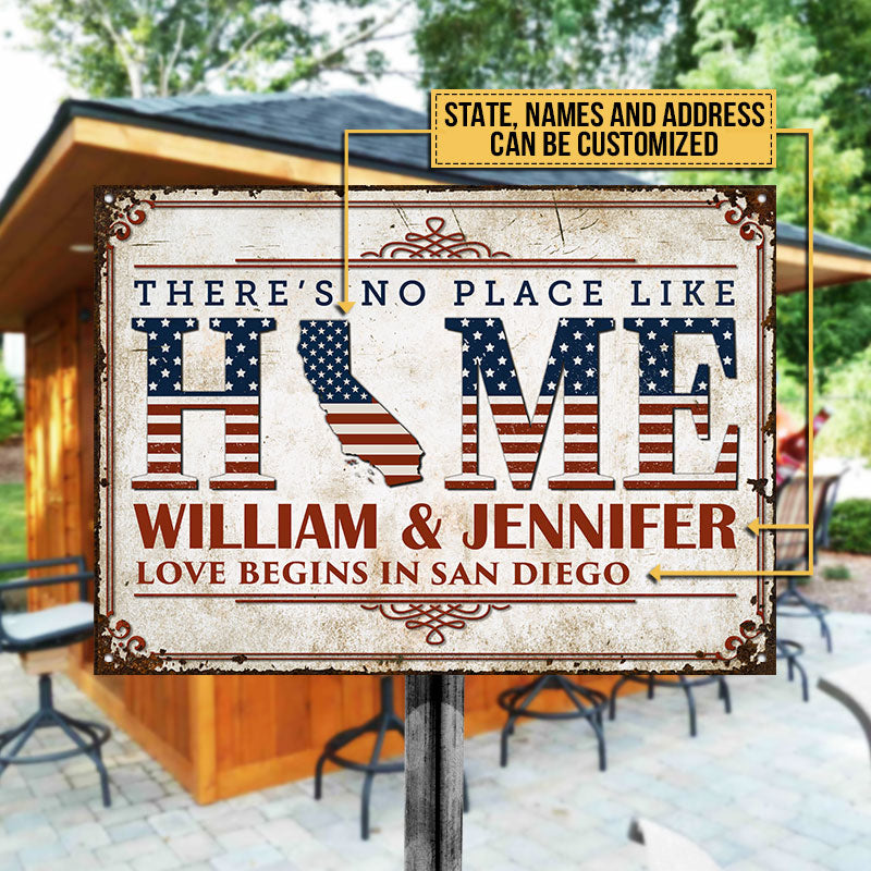 Personalized Stars & Stripes There Is No Place Custom Classic Metal Signs
