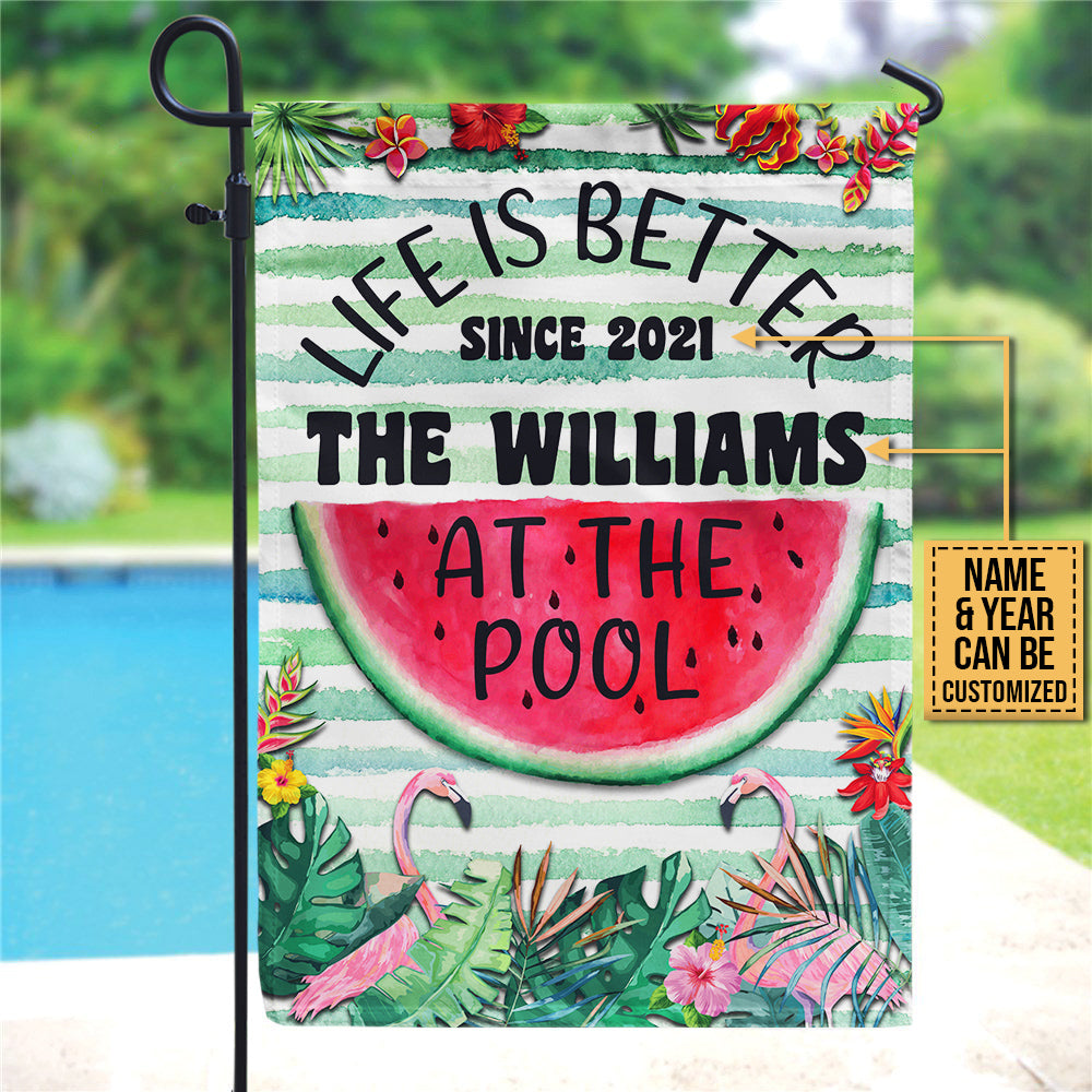 Personalized Swimming Better At The Pool Customized Flag