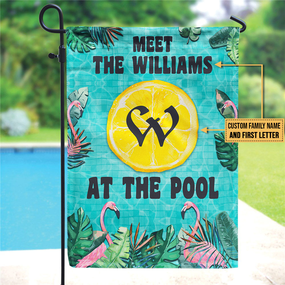 Personalized Swimming Meet At The Pool Customized Flag