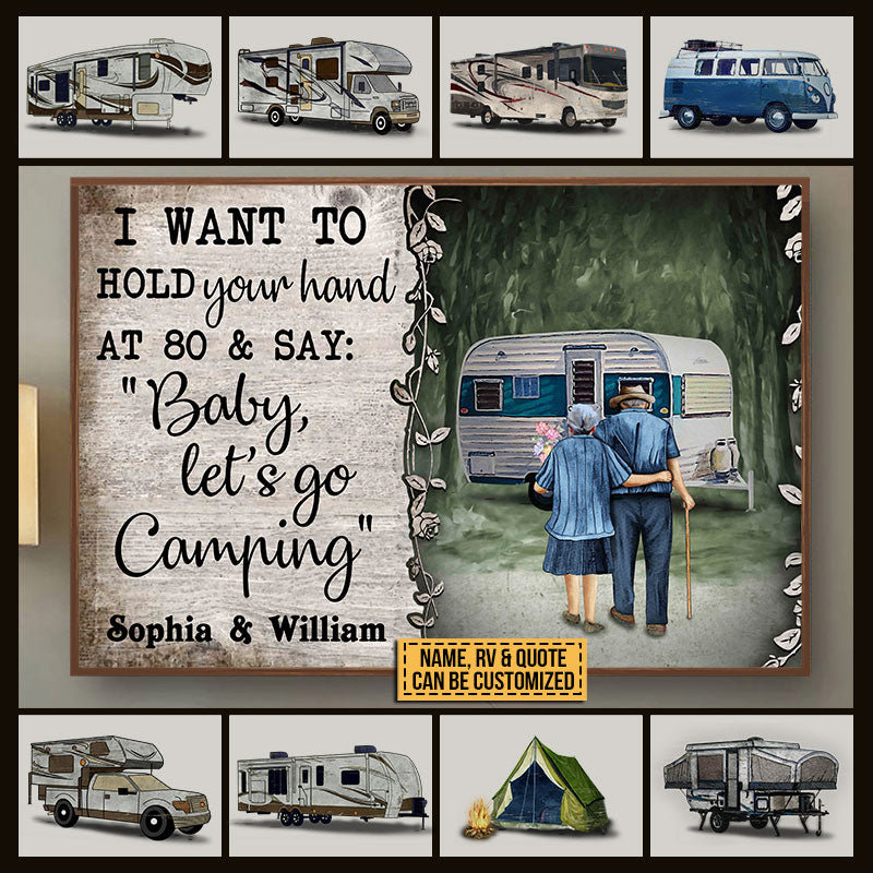 Personalized Camping RV Couple Custom Poster