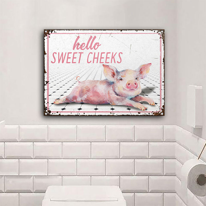Pig Sweet Cheeks Customized Classic Metal Signs
