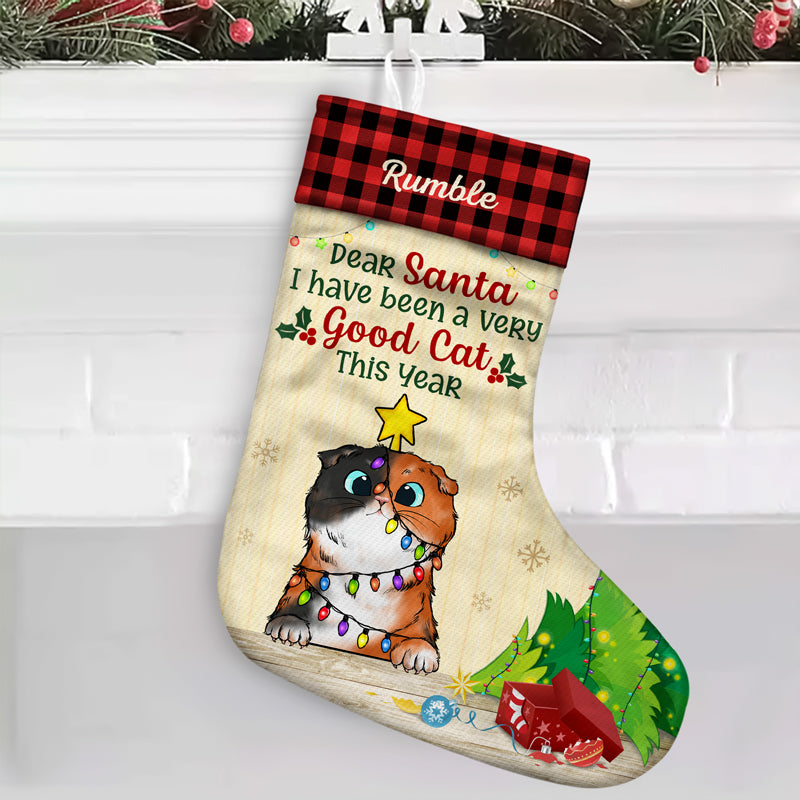 Funny Custom Name Christmas Stocking - Personalized Canvas Holiday Stocking