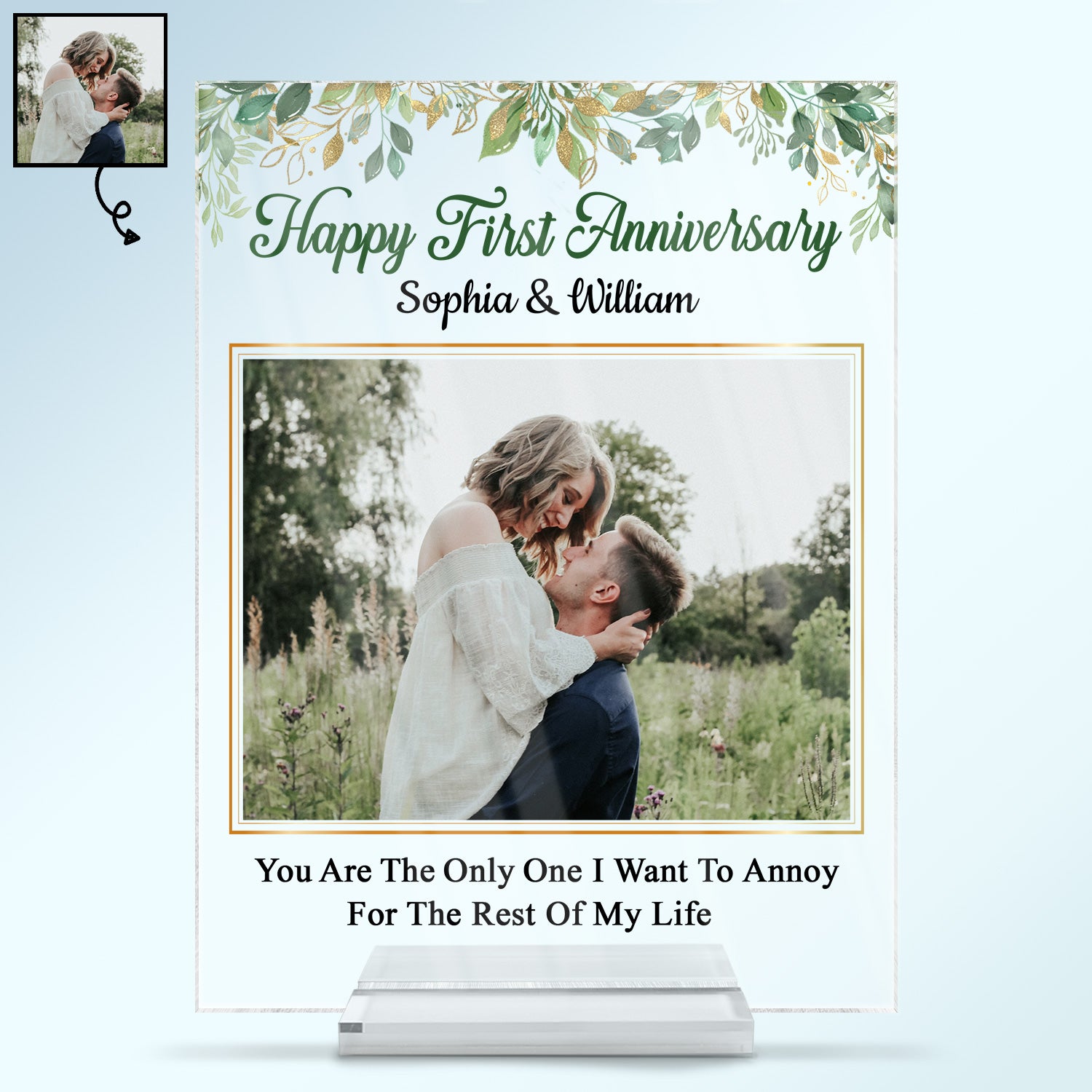 Custom Photo Husband Wife Annoy For The Rest Of My Life - Gift For Couple - Personalized Custom Vertical Rectangle Acrylic Plaque