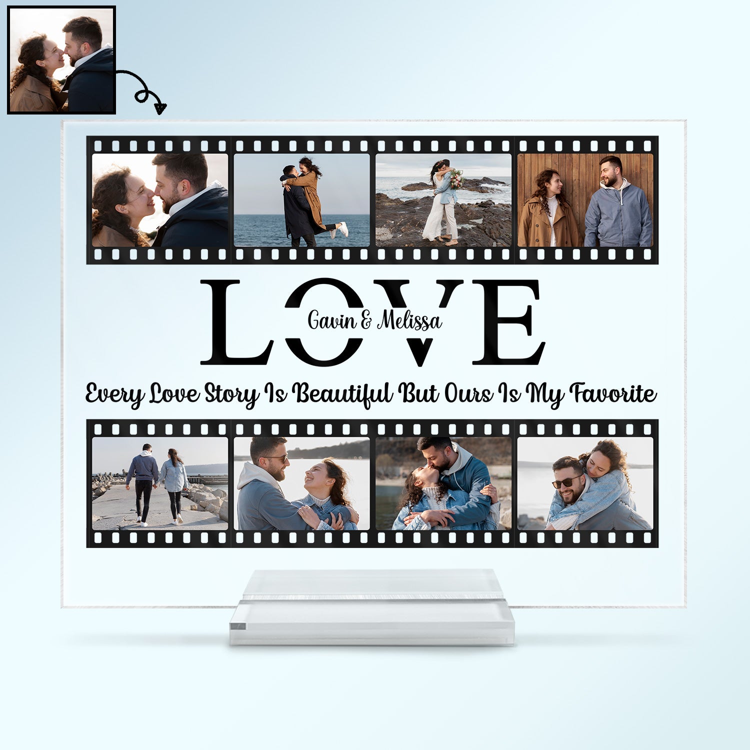 Custom Photo Every Love Story Is Beautiful Couple - Anniversary Gift For Couples - Personalized Custom Horizontal Rectangle Acrylic Plaque