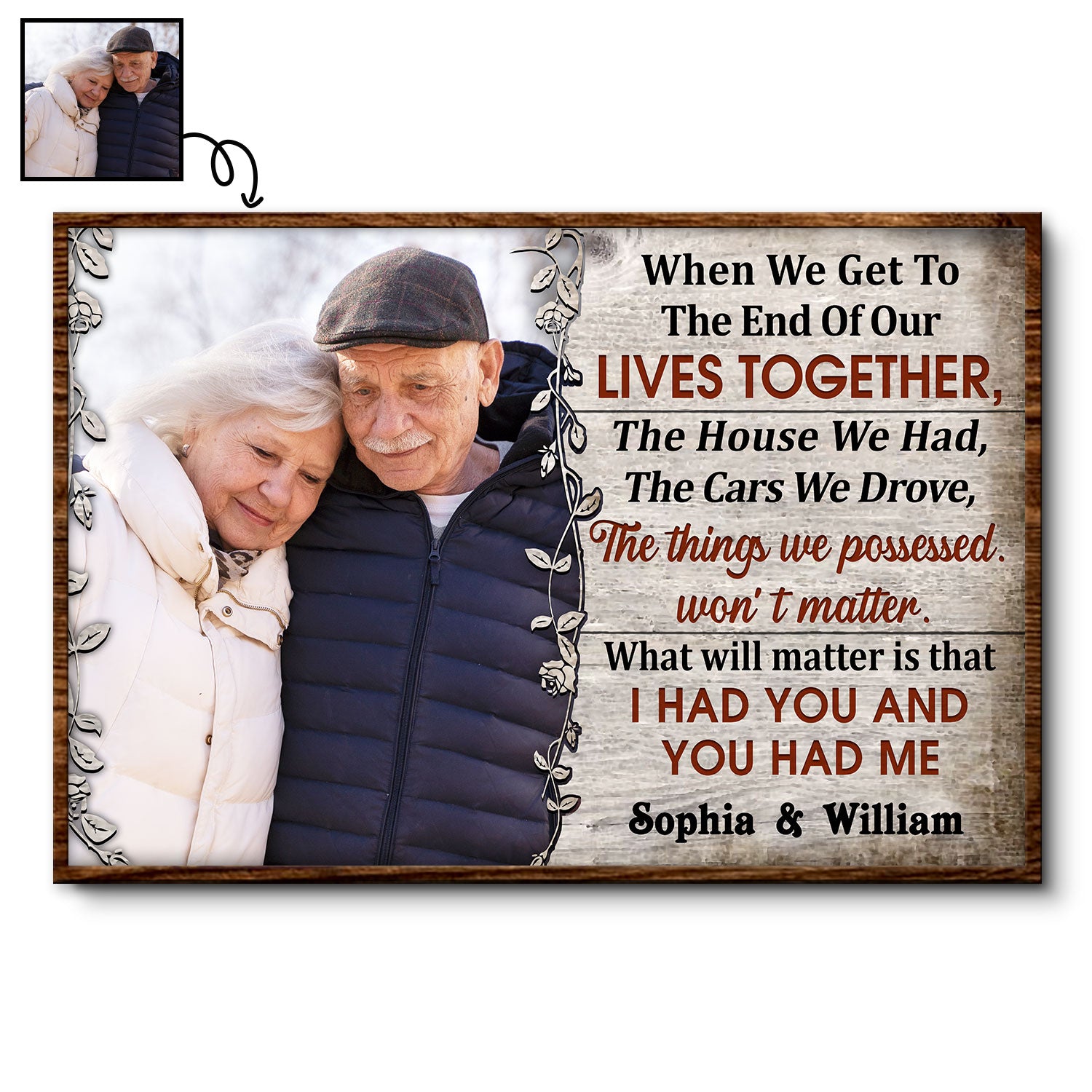 Custom Photo When We Get To The End Of Our Lives Husband Wife - Gift For Couple - Personalized Custom Poster