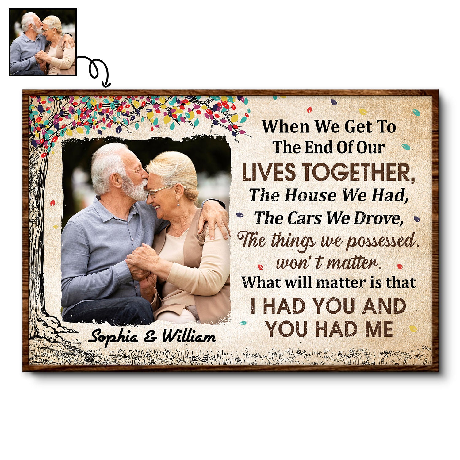 Custom Photo Husband Wife When We Get To The End Of Our Lives - Gift For Couples - Personalized Custom Poster