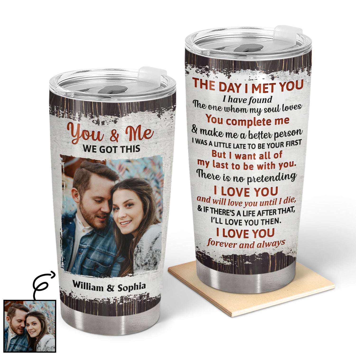 Custom Photo The Day I Met You Family Husband Wife - Gift For Couples - Personalized Custom Tumbler