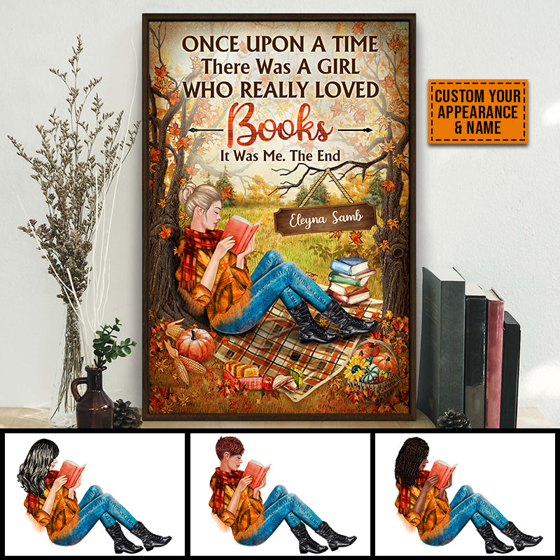 Reading Girl Once Upon A Time Custom Poster, Gift For Book Lovers