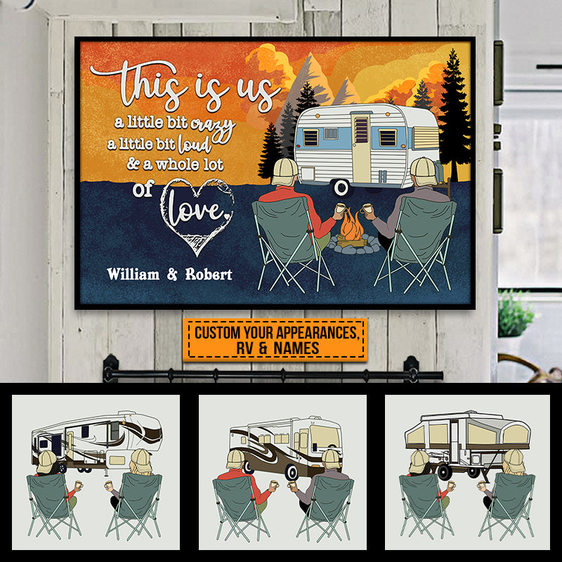 Personalized Retro Pride Camping Couple Customized Poster