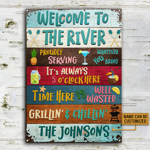River Welcome To Custom Classic Metal Signs, Fun Sign For The