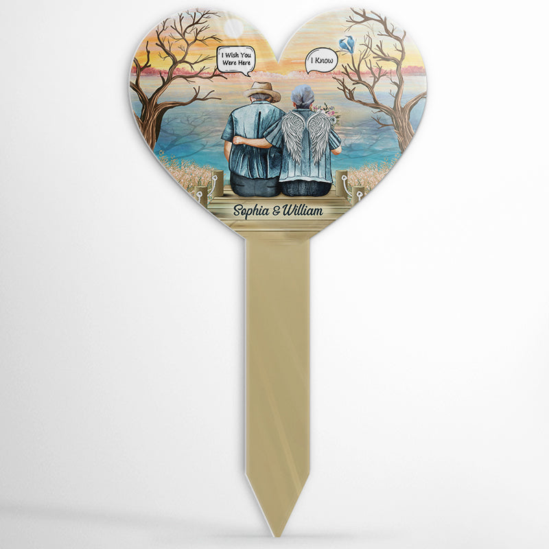 Still Talk About You Widow Old Couple - Memorial Gift - Personalized Custom Acrylic Plaque Stake