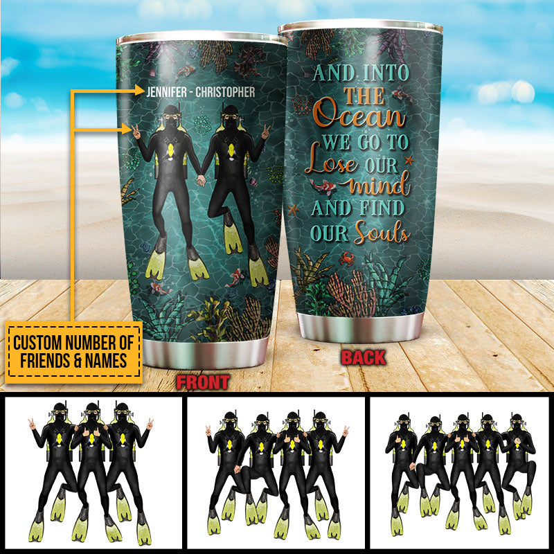 Scuba Diving Bestie And Into The Ocean Custom Tumbler, Bff Tumbler, Gift For Friends