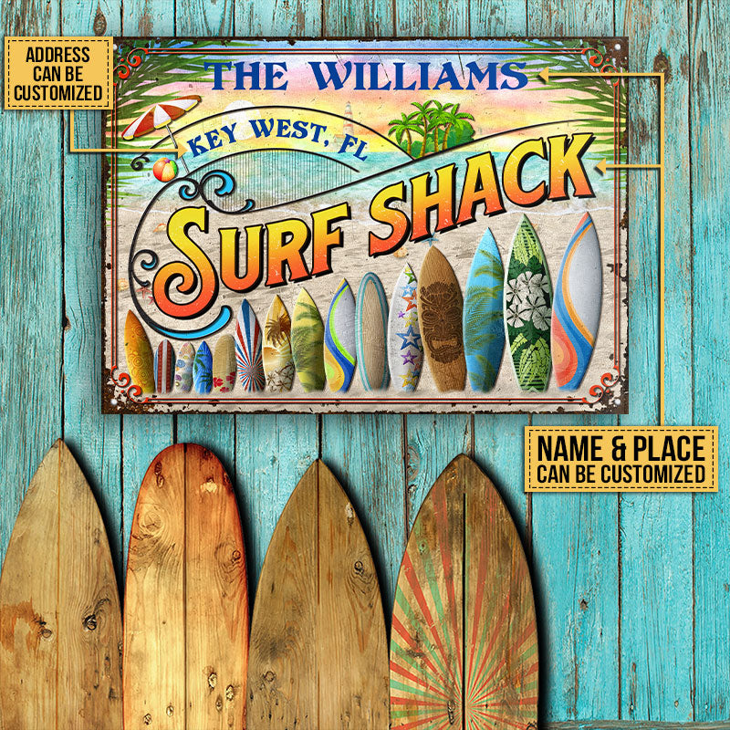 Surfing Beach Surfboard Custom Classic Metal Signs - Wander Prints™