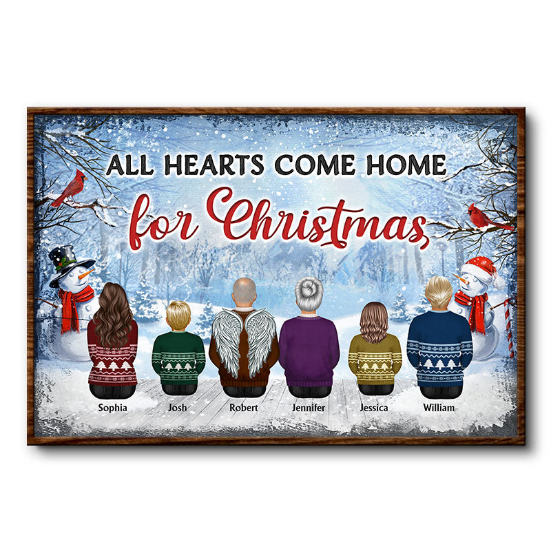 Family All Hearts Come Home For Christmas - Memorial Gift - Christmas Gift - Personalized Custom Poster