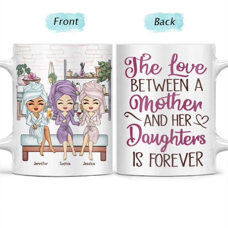 The Love Between Mother And Daughter - Gift For Mom - Personalized Custom White Edge-to-Edge Mug