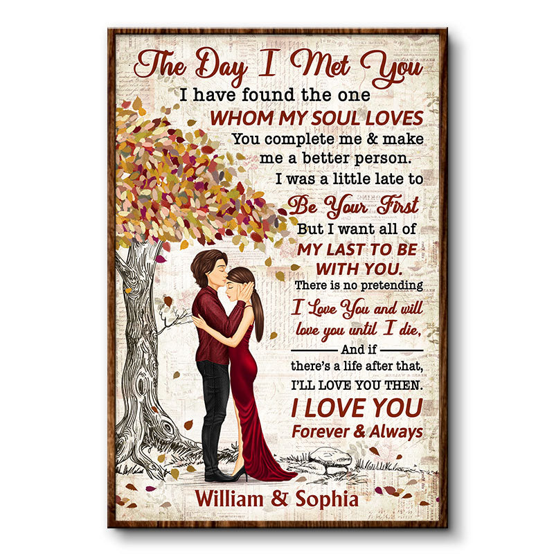 The Day I Met You - Gift For Couples - Personalized Custom Poster