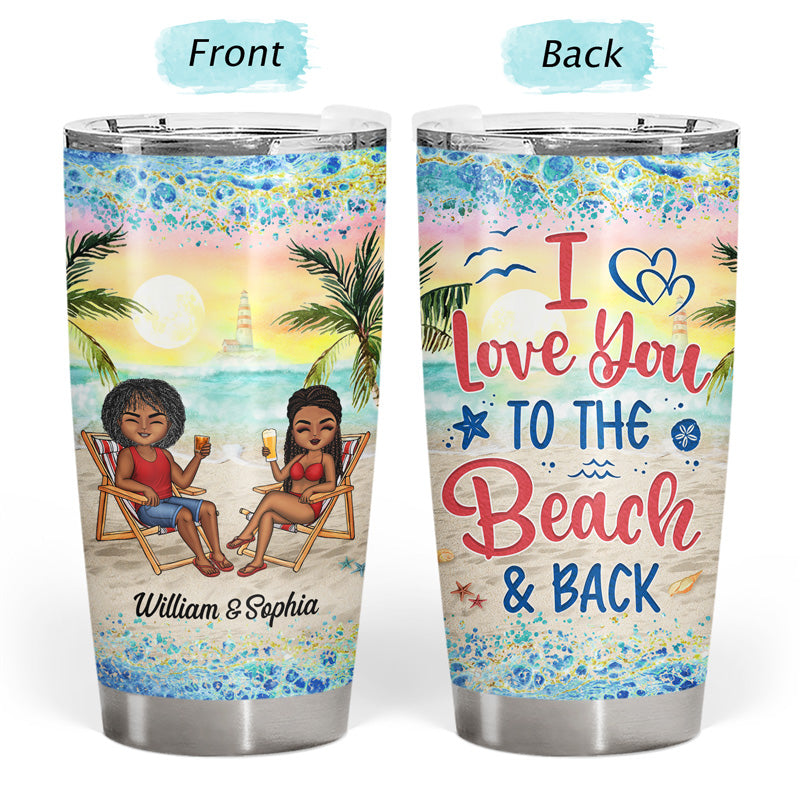 Beach Glitter Tumbler / Beach Tumbler Personalized / YETI Tumbler