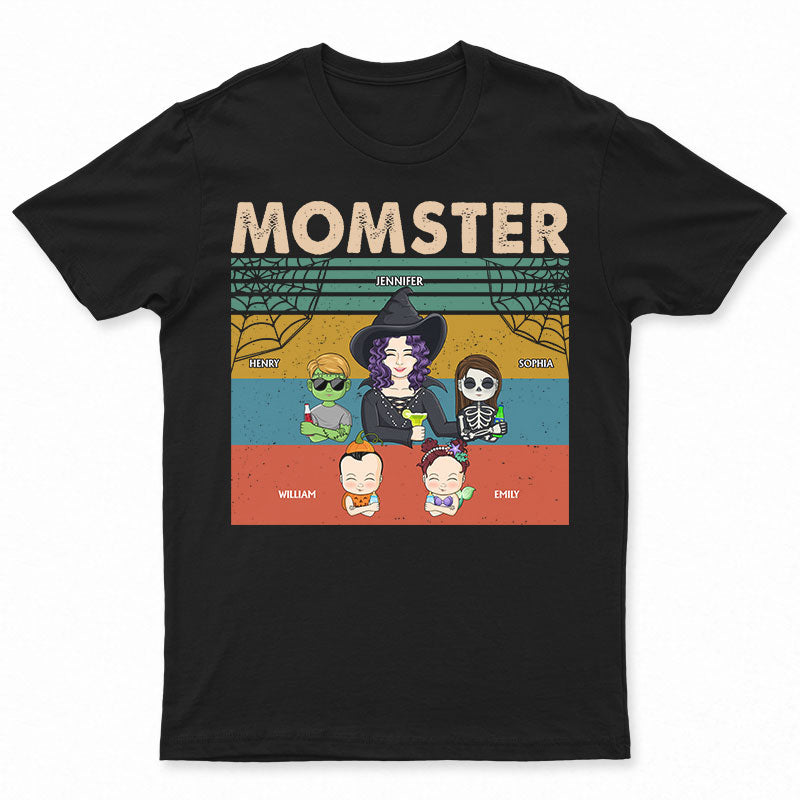 Momster Mom And Kids Costume Retro - Gift For Women - Personalized Custom T Shirt