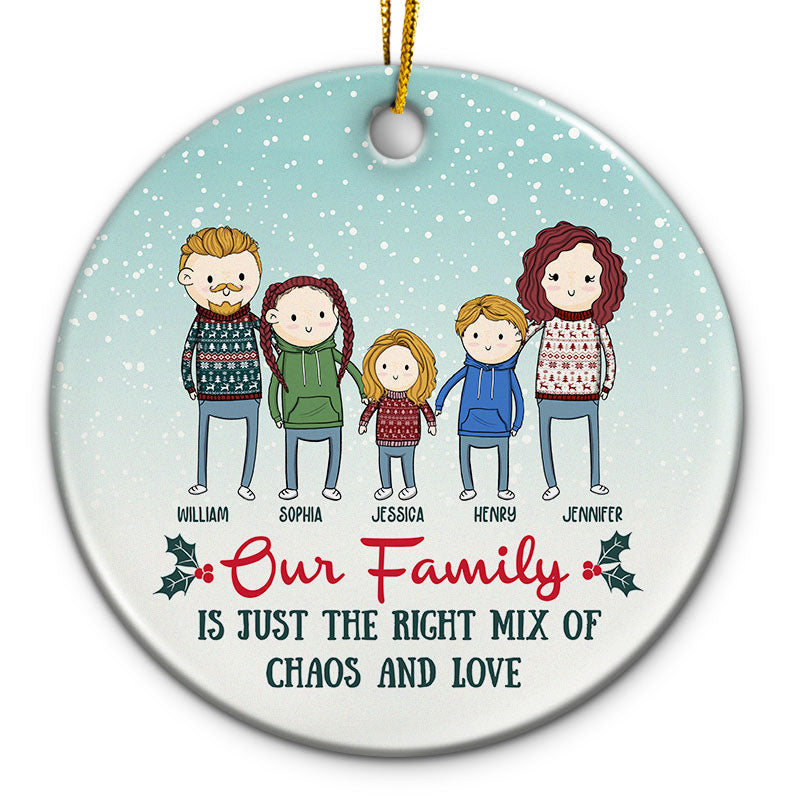 The Ones We Live With Laugh And Love - Christmas Gift For Family - Personalized Custom Circle Ceramic Ornament