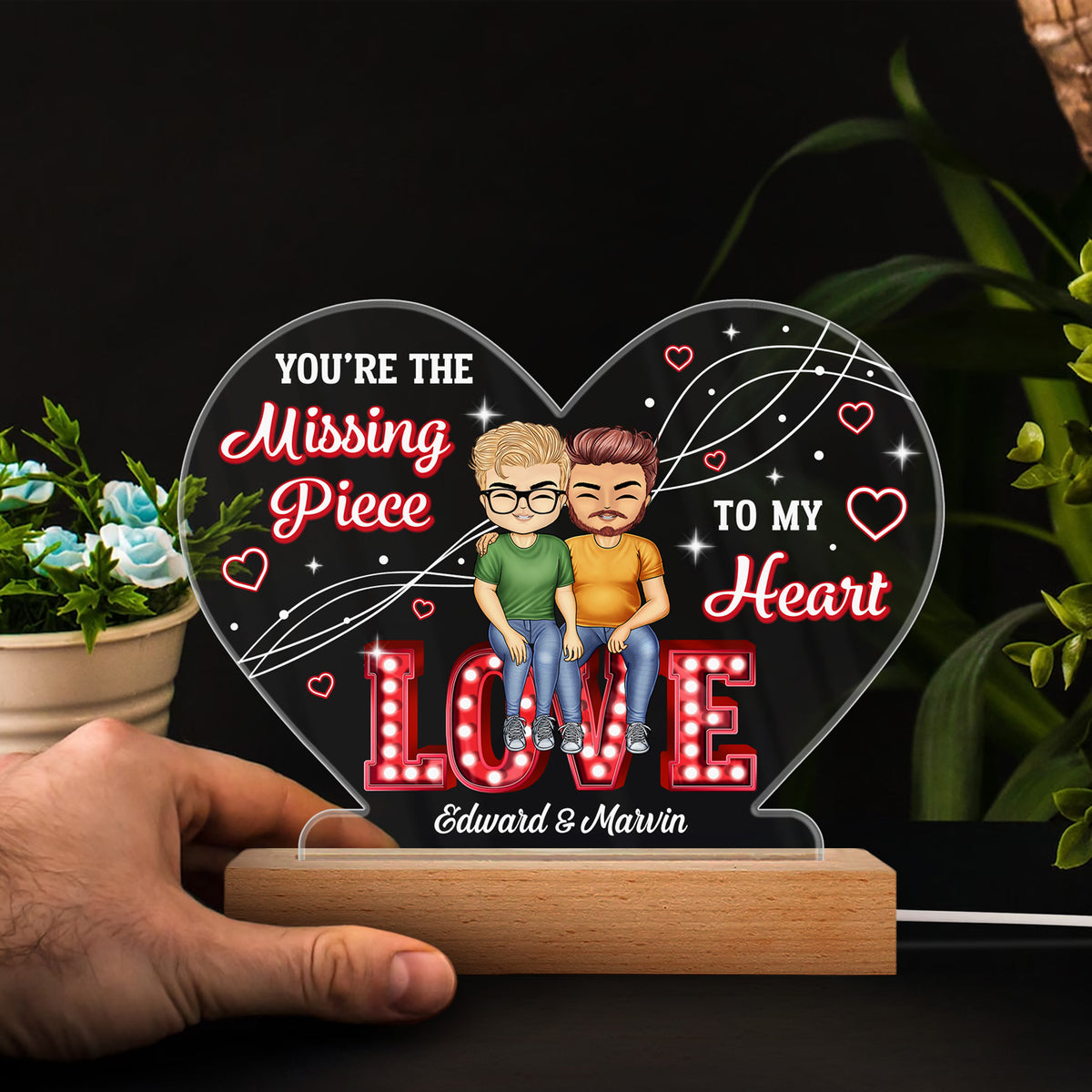 Personalized Gifts for Her Girlfriend - Heart Night Light with Picture,  Wedding Engagement Birthday Gifts for Girlfriend Her Wife Couple Boyfriend