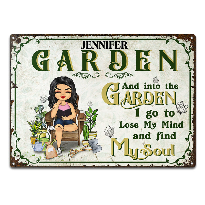 Into The Garden I Go - Gift For Gardeners - Personalized Custom Classic Metal Signs