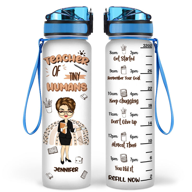 Teacher Of Tiny Humans - Gift For Teachers - Personalized Custom Water Tracker Bottle