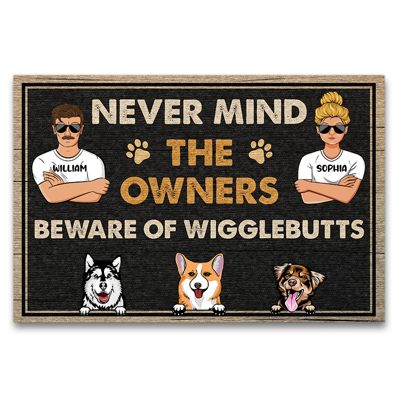 Dog Lovers Beware Of The Wiggle - Personalized Custom Doormat